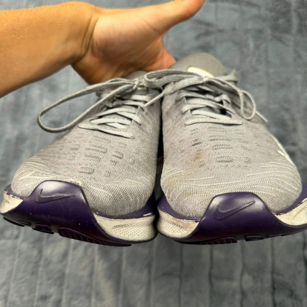Nike InfinityRN 4 Grey Purple Running Shoes FJ1221-010 Mens 11.5 ReactX Flyknit